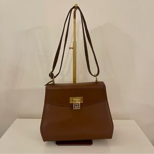 Escada Brown Shoulder Bag with Gold Accents
